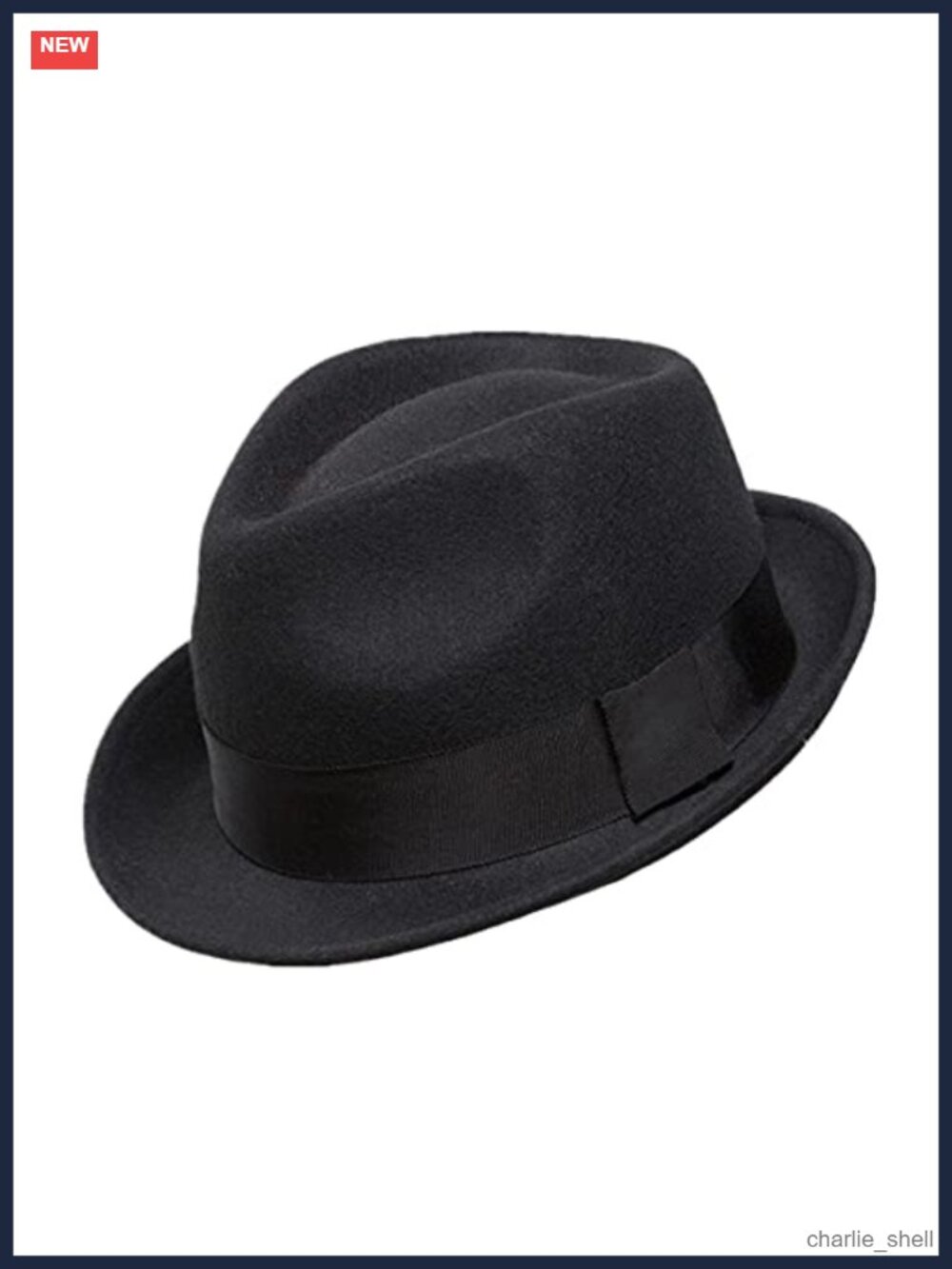 100% Wool Fedora Hat Pinched Crown Grosgrain Band Short Brim